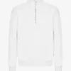 Sudadera orgánica con jerséu de media cremallera - Blanco óptico