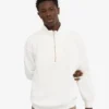Sudadera orgánica con jerséu de media cremallera - Blanco óptico