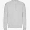 Sudadera orgánica con jerséu de media cremallera - Gris descolorido