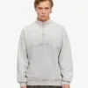Sudadera orgánica con jerséu de media cremallera - Gris descolorido