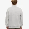 Sudadera orgánica con jerséu de media cremallera - Gris descolorido