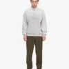 Sudadera orgánica con jerséu de media cremallera - Gris descolorido