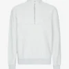 Sudadera orgánica con jerséu de media cremallera - Mezcla de colores nieve