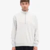 Sudadera orgánica con jerséu de media cremallera - Mezcla de colores nieve