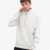Sudadera orgánica con jerséu de media cremallera - Mezcla de colores nieve