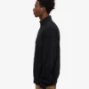 Sudadera orgánica con jerséu de media cremallera - Negro intenso