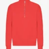 Sudadera orgánica con jerséu de media cremallera - Rojo mandarina