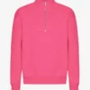 Sudadera orgánica con jerséu de media cremallera - Rosa chicle