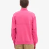Sudadera orgánica con jerséu de media cremallera - Rosa chicle