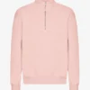 Sudadera orgánica con jerséu de media cremallera - Rosa descolorido