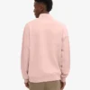 Sudadera orgánica con jerséu de media cremallera - Rosa descolorido
